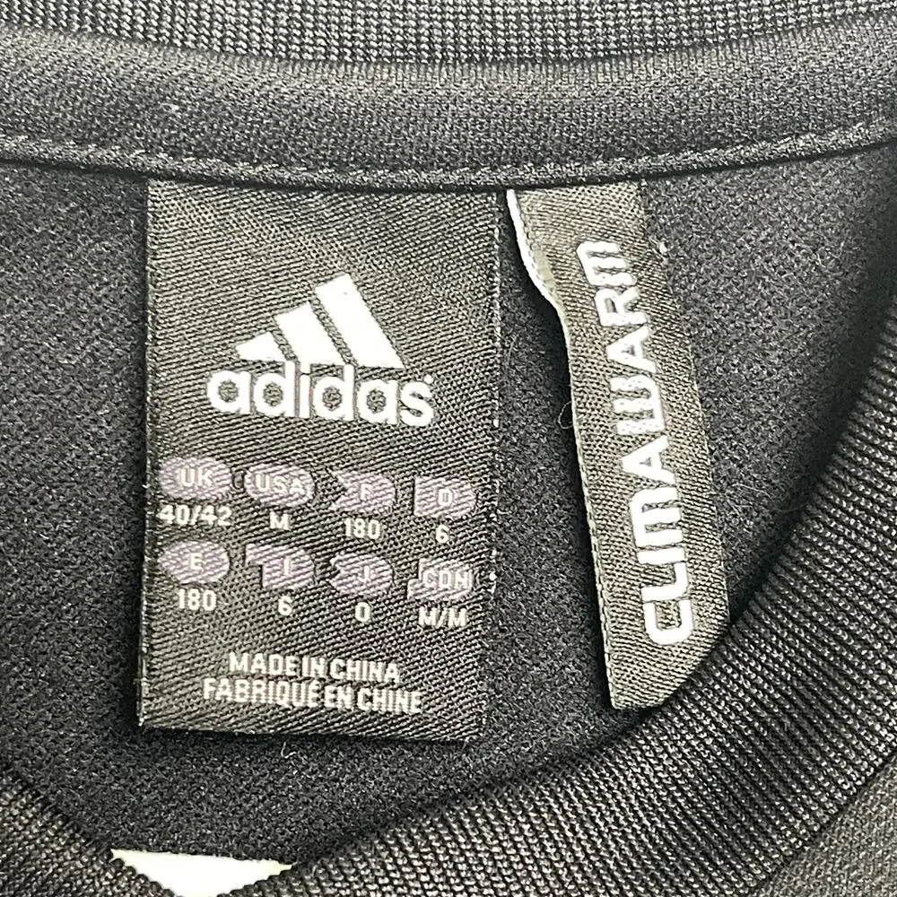 Adidas ClimaWarm Sweatshirt Mens Medium Black Blue 3 Stripe Athletic Pullover